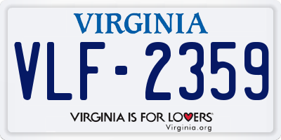 VA license plate VLF2359