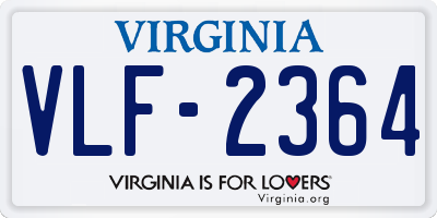 VA license plate VLF2364