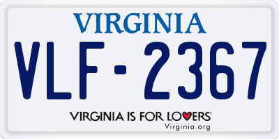 VA license plate VLF2367