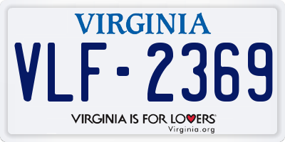 VA license plate VLF2369
