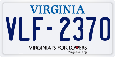 VA license plate VLF2370