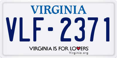 VA license plate VLF2371