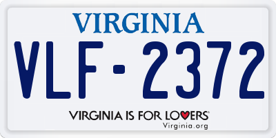 VA license plate VLF2372