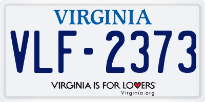 VA license plate VLF2373