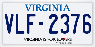 VA license plate VLF2376