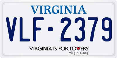 VA license plate VLF2379