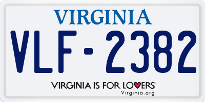 VA license plate VLF2382