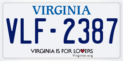 VA license plate VLF2387