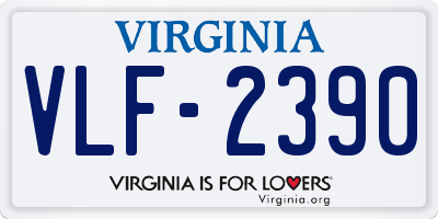 VA license plate VLF2390