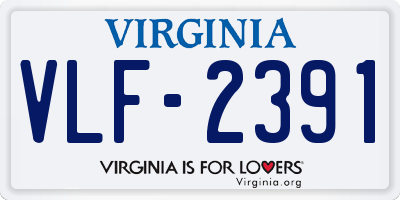VA license plate VLF2391