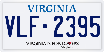 VA license plate VLF2395