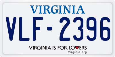 VA license plate VLF2396