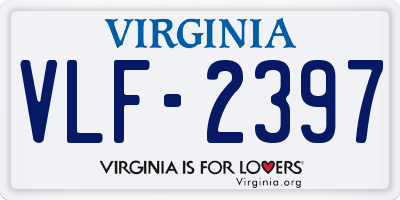 VA license plate VLF2397