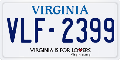VA license plate VLF2399