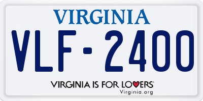 VA license plate VLF2400