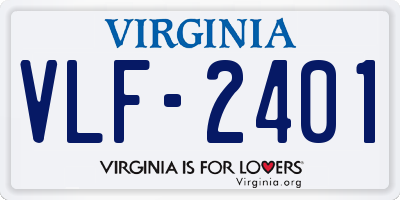 VA license plate VLF2401