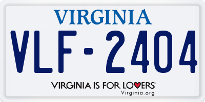 VA license plate VLF2404
