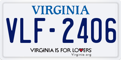 VA license plate VLF2406