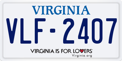 VA license plate VLF2407