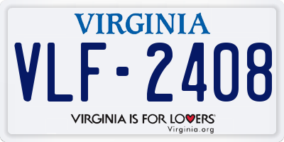 VA license plate VLF2408