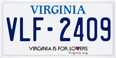 VA license plate VLF2409