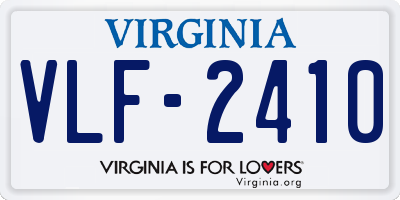 VA license plate VLF2410