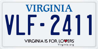 VA license plate VLF2411