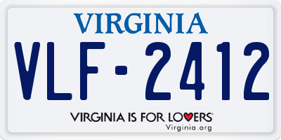 VA license plate VLF2412