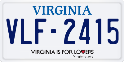 VA license plate VLF2415