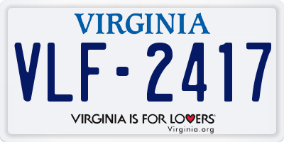 VA license plate VLF2417