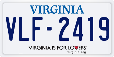 VA license plate VLF2419