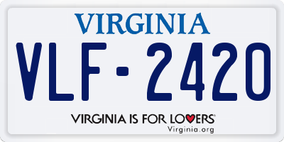 VA license plate VLF2420