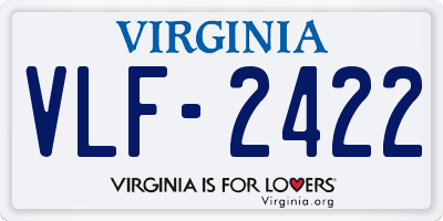 VA license plate VLF2422
