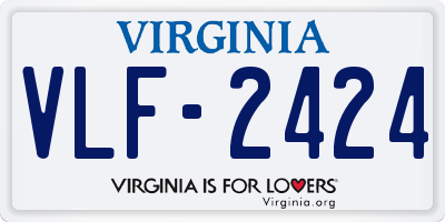VA license plate VLF2424