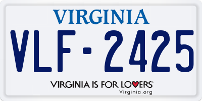 VA license plate VLF2425