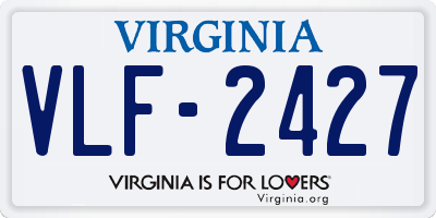 VA license plate VLF2427