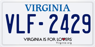 VA license plate VLF2429