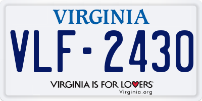 VA license plate VLF2430