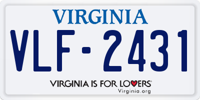 VA license plate VLF2431