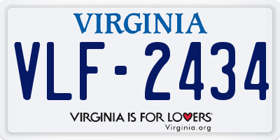 VA license plate VLF2434