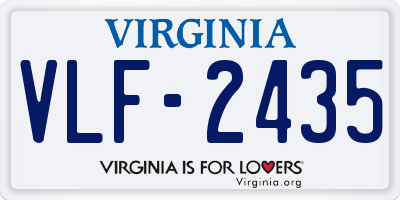 VA license plate VLF2435