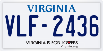 VA license plate VLF2436