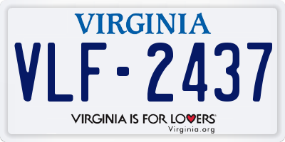 VA license plate VLF2437