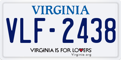 VA license plate VLF2438
