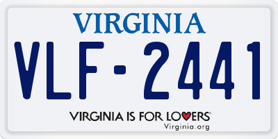 VA license plate VLF2441
