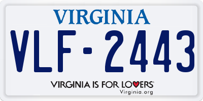 VA license plate VLF2443