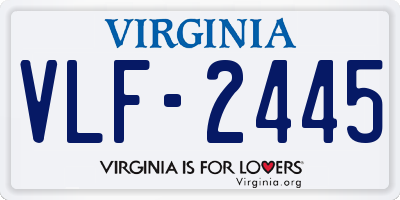 VA license plate VLF2445