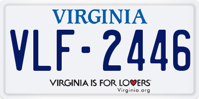 VA license plate VLF2446