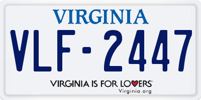 VA license plate VLF2447