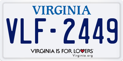 VA license plate VLF2449